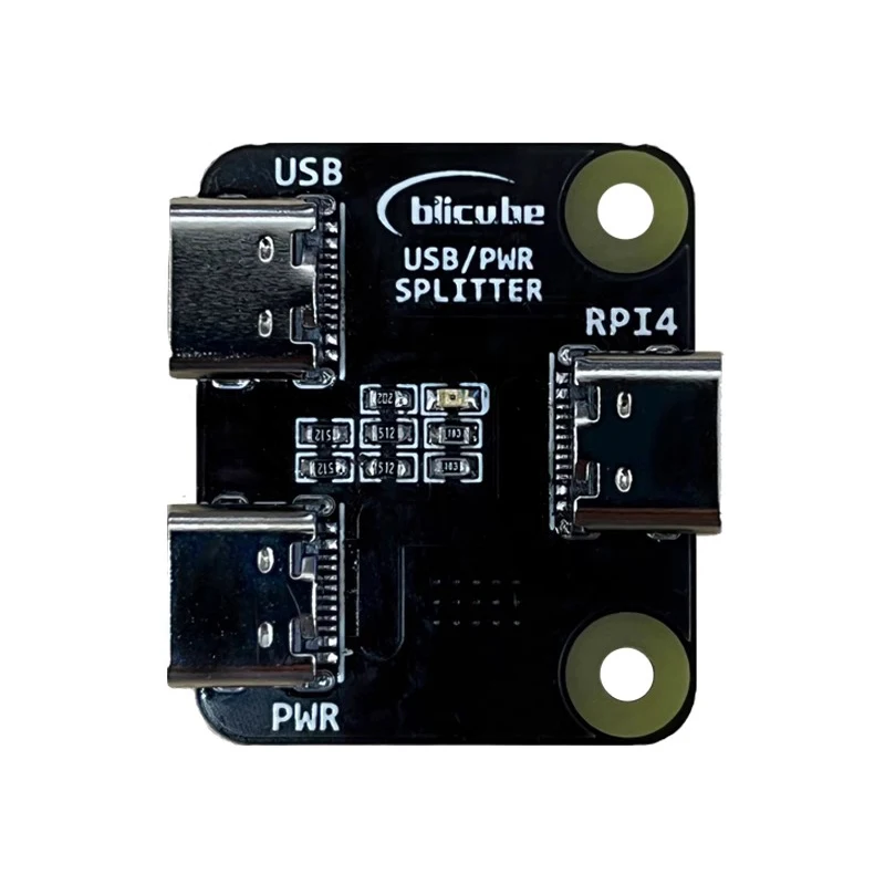 USB Power Splitter for Raspberry Pi BliKVM & PiKVM "KVM over IP" HDMI-compatible CSI 1 IN 2 Type-C Power Splitter