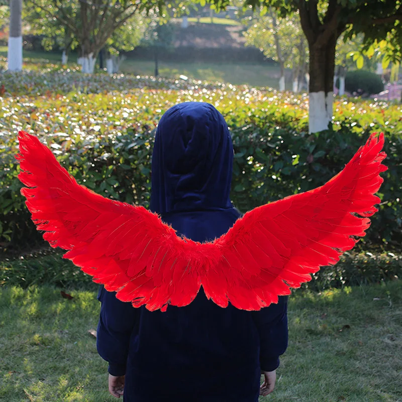 Erwachsene Unisex Engelsflügel Deluxe Federflügel mit elastischen Trägern Halloween-Kostümzubehör für Männer Frauen