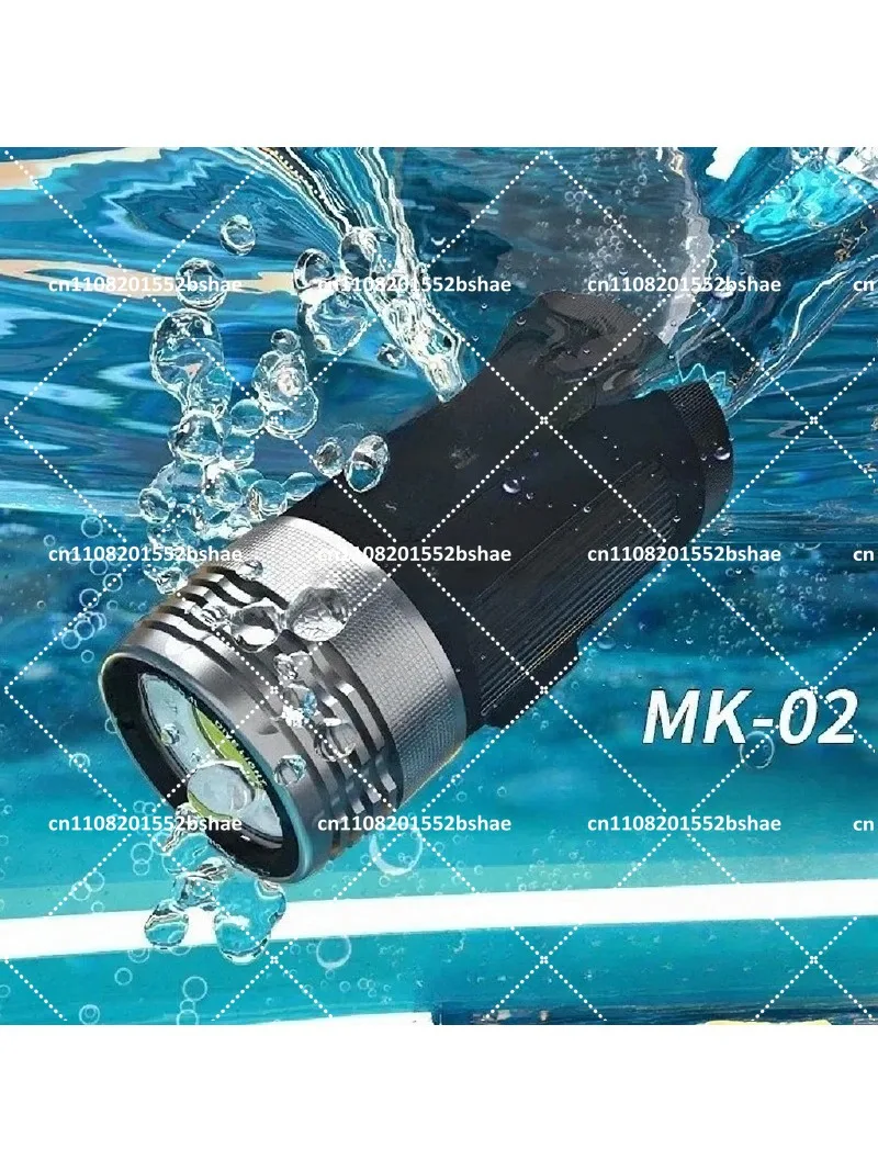 Portable Diving Flashlight 100m Waterproof LED Underwater Photography Lighting for Outdoor Diving