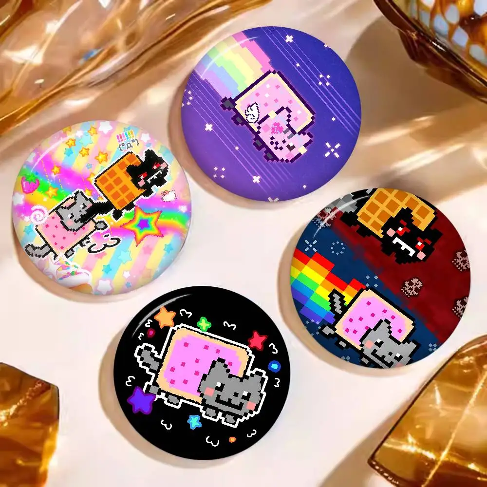 N-Nyan C-Cat Soft Button Pin Bright Printed Icon Gift For Friends Badge Collar Brooch Lapel Pin Metal