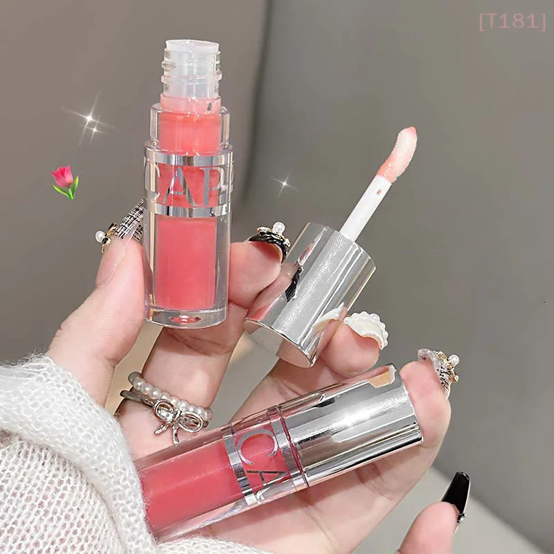 Brillo Labial Cappuvini Peach Jelly Water Light Glass Gloss, Duradero, Antiadherente, Resistente al Agua, Voluminizador, Hidratante, Maquillaje