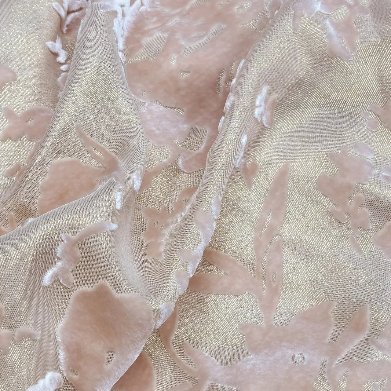 Woven Burnt out Silk Velvet Fabric Silk Burnt Flocking Jacquard High-Grade Chinese Style Traditional Cheongsam Vest