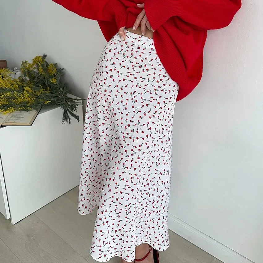 

2025 Summer New Floral Printed High Waist Fish Tail Half Skirt for Women