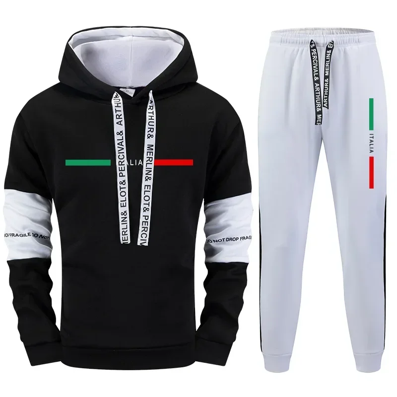 

Quality Casual 2026 Hot Sales Men's Hooded Tracksuit Outdoor Daily Sports Single Sweatshirts And Sweatpants Comfortable Printing