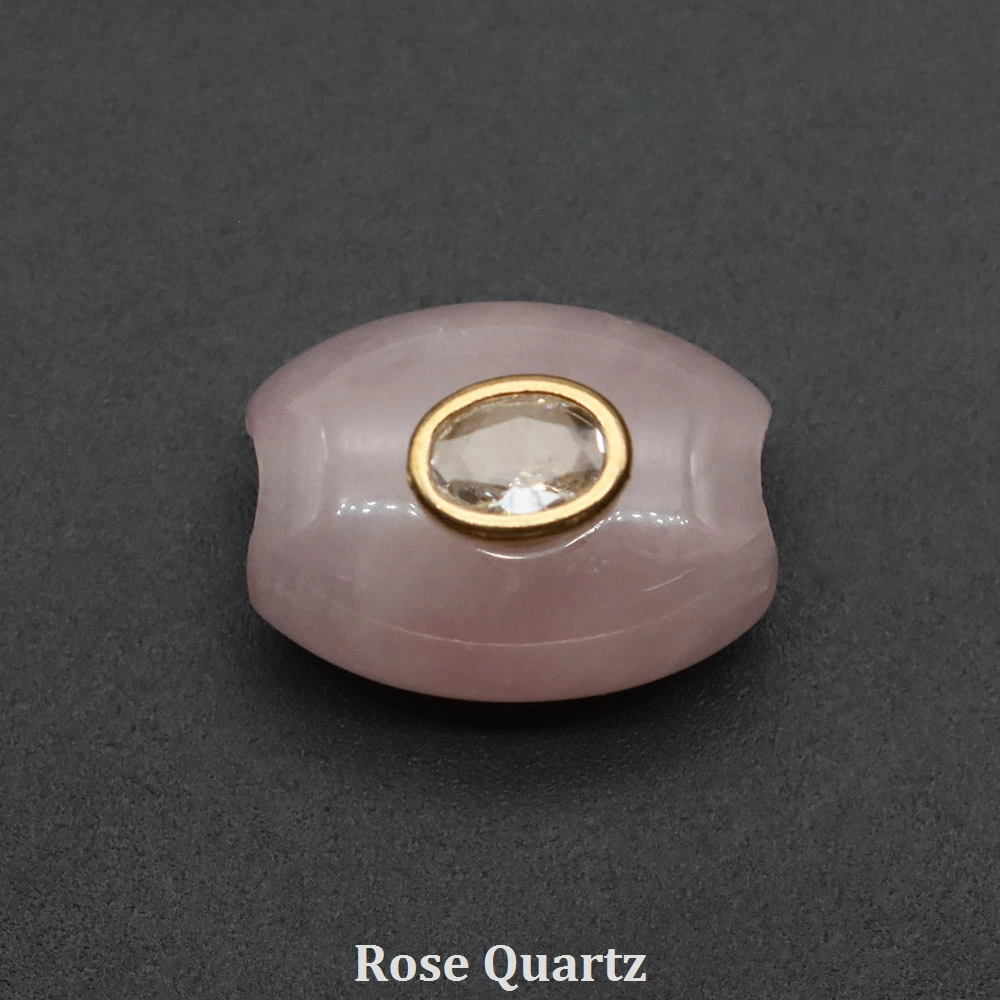 Barrel Shape Natural Stone Beads Inlaid Zircon Big Hole Loose Spacer Bead For Diy Jewelry Accessories 20x15mm image 3