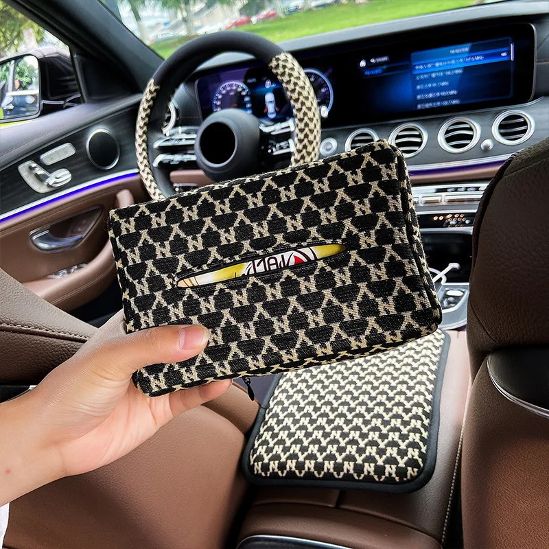 New Fashionable Car Mounted Tissue Box with Crane Interior Armrest Box Sunshade Box Cartoon Cute and Creative Tissue Box