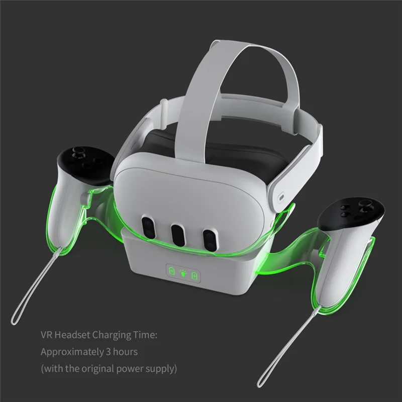 Wireless Charging Dock For Meta Quest 3,RGB Oculus Charger Station Controller Battery Pack VR Accessories