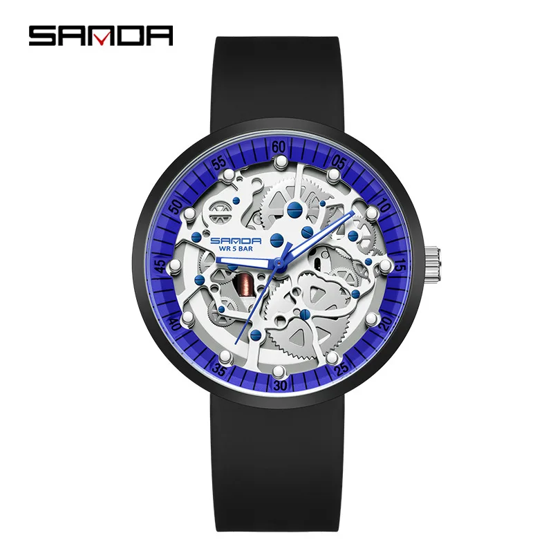 OUTLETSSanda-reloj electrónico de moda para hombre, pulsera de silicona, hueca, desmontable, resistente al agua, envío gratis, nuevo