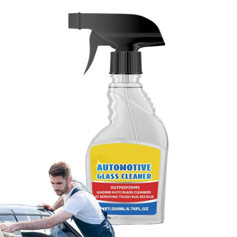 Car Glass Cleaner Spray Auto Glass Cleaner 6.76fl.oz Rainproof Tint Safe Window Cleaner For Car Waterproof Windshield Glass