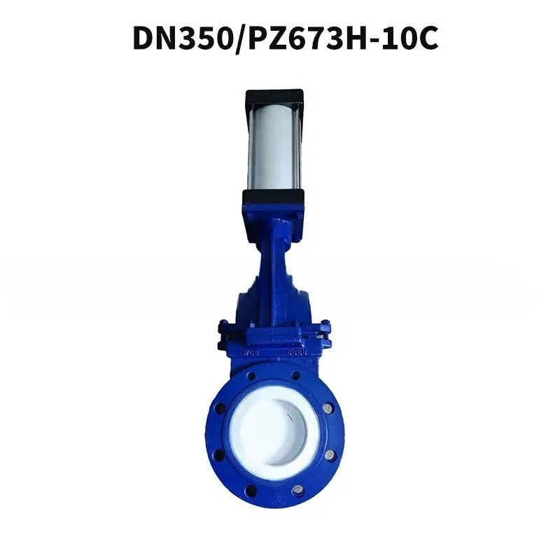 Pneumatic ceramic knife gate valve Cast steel wear-resistant slag coal powder ash slurry insert valve Ceramic flange