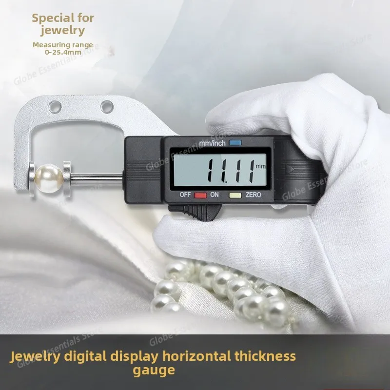 

Цифровой горизонтальный толщиномер, толщиномер/инструмент 0,01 мм, ювелирная жемчужная линейка, круговое измерение диаметра 0-25 мм