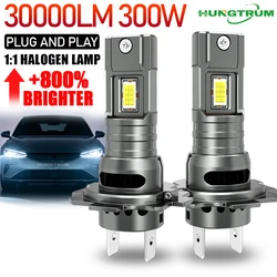 H7 LED Headlight CANBUS 30000LM 7035 CSP Chips 1:1 MINI Size Plug and Play Auto Lamp 6000K Wireless Turbo Fog Light With Fan 12V
