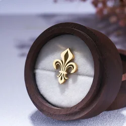 Tangula Vintage Saint Lily Brooch Stainless Steel Mens Christian Faith Amulet Badge Accessories Religious Jewelry Worship Gifts