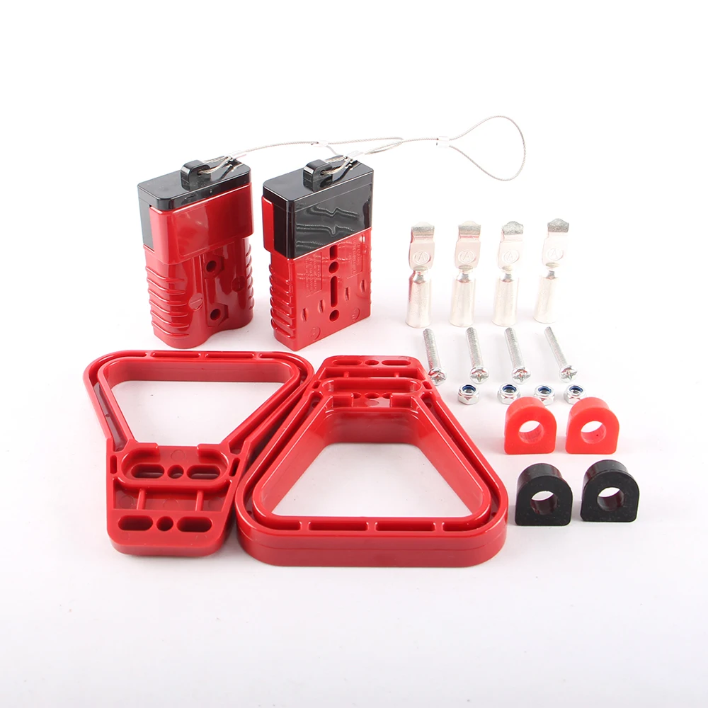 

175A Battery Quick Connect Disconnect Quick Powerpole Connectors Plug Kit with Sealing Plug,Black Hard Cover & Red/Grey Handle