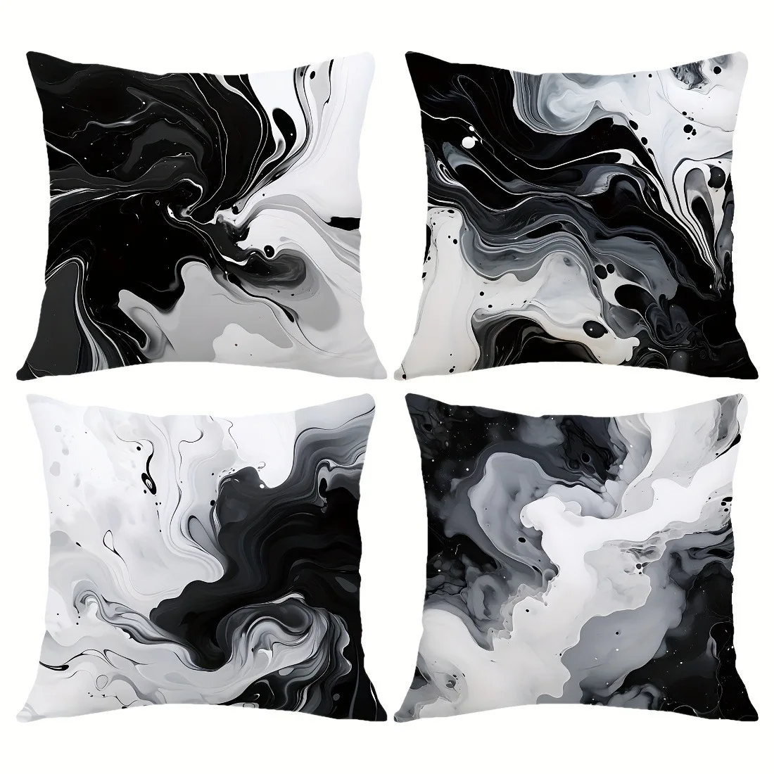

Black and Gold Brushstroke Art PillowcaseBedroom Living Room Sofa Home Decor Polyester Cushion Cover with Zipper