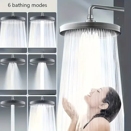 Cabezales de ducha de lluvia superiores de alta presión, 6 modos, cabezal de ducha de lluvia, accesorios para grifos de ducha de baño con filtro