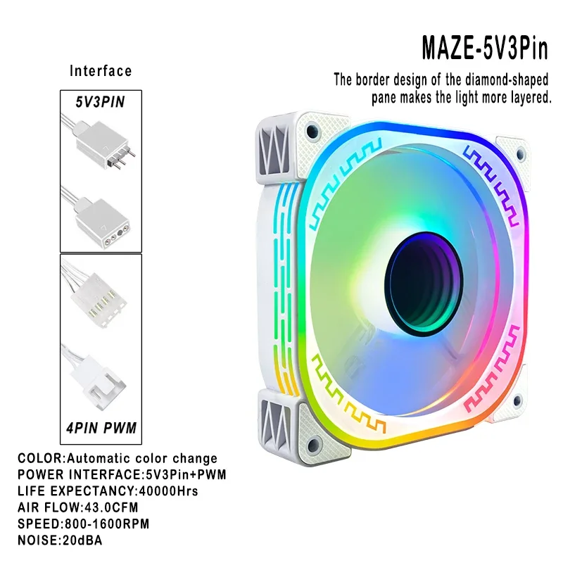 Wentylator argb 120mm Ar12pro chłodnica 4pin obudowa komputera może 5 v3pin nieograniczona przestrzeń 12cm Ventilador IWONGOU Pc zestaw wentylatorów radiator