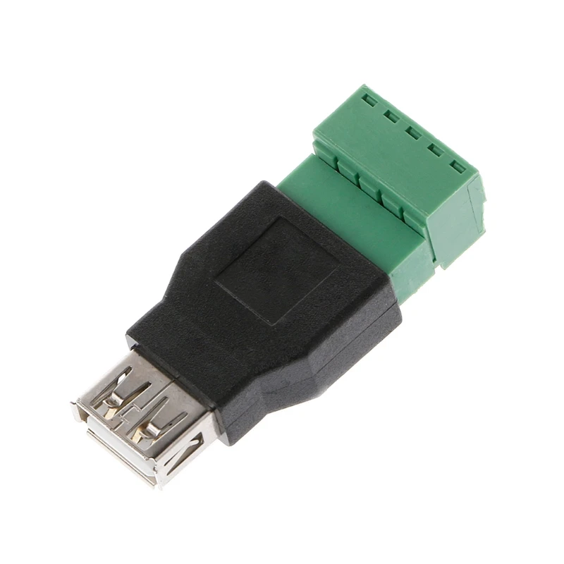 USB 2.0 نوع A ذكر/أنثى إلى 5P برغي ث/درع محطة محول القابس موصل