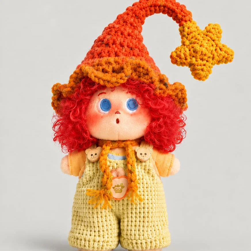 Cute Fluffy Curly Hair Doll Keyring,Soft Plush Doll Keychain,Kawaii Creative Cartoon Bag Charm Pendant,Backpack Decor Gift