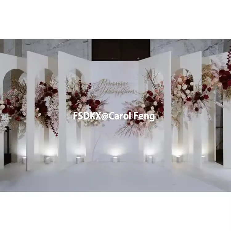 Top Perfect Party Decorations 3D Carving Customized Color Backdrop Stand Display Wedding Mariage Stage Event