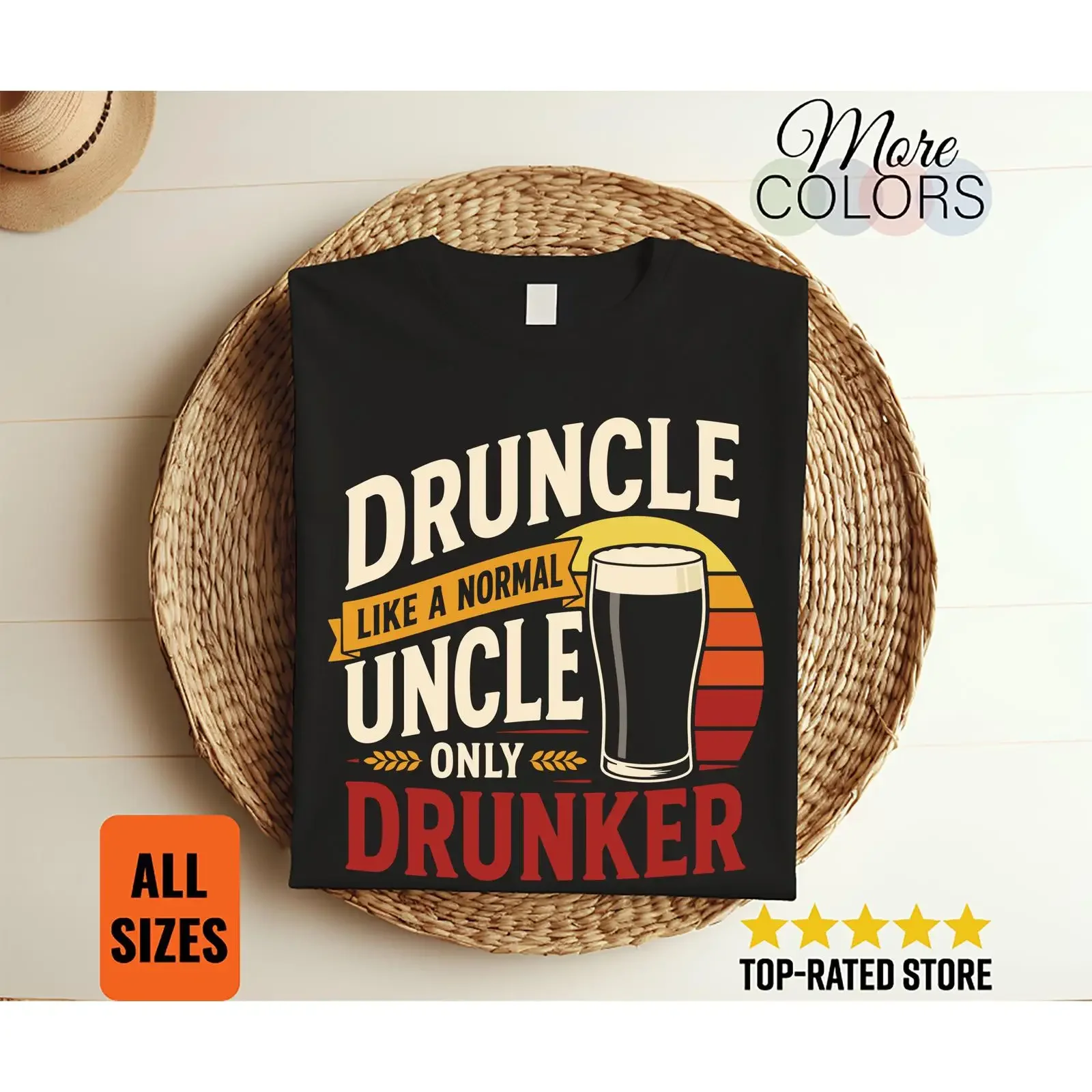 Druncle T Shirt Funny Uncle Drinking Humor Beer Lover Party BBQ Family  vintage Washed graphic Stylish Breathable Slightly