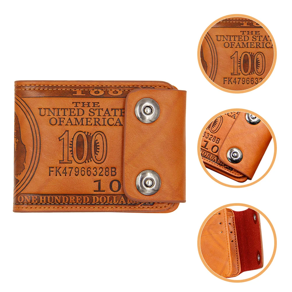 Männer Vintage Brieftasche Multifunktionale Bifold Kleine Geldbörse Doppel Knopf Verschluss Tragbare Brieftasche Casual Stilvolle Organizer