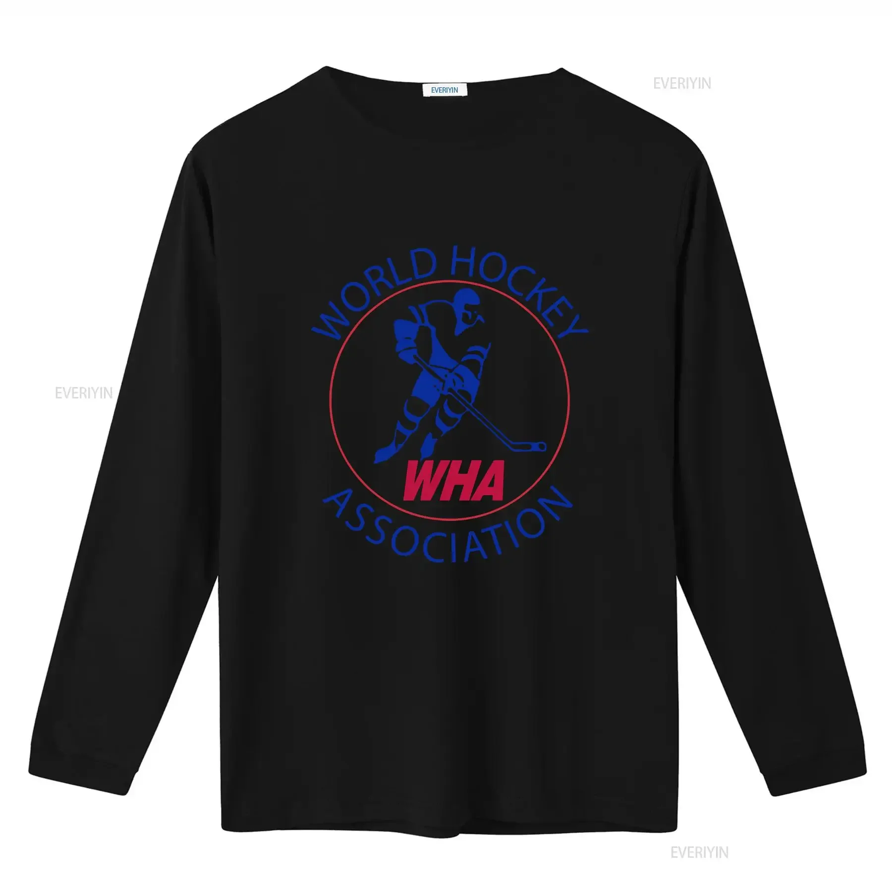 تي شيرت WHA World Hockey Association 1972 تي شيرت عتيق مصمم ملابس قابلة للتنفس قليلاً ملابس الشارع الشهير