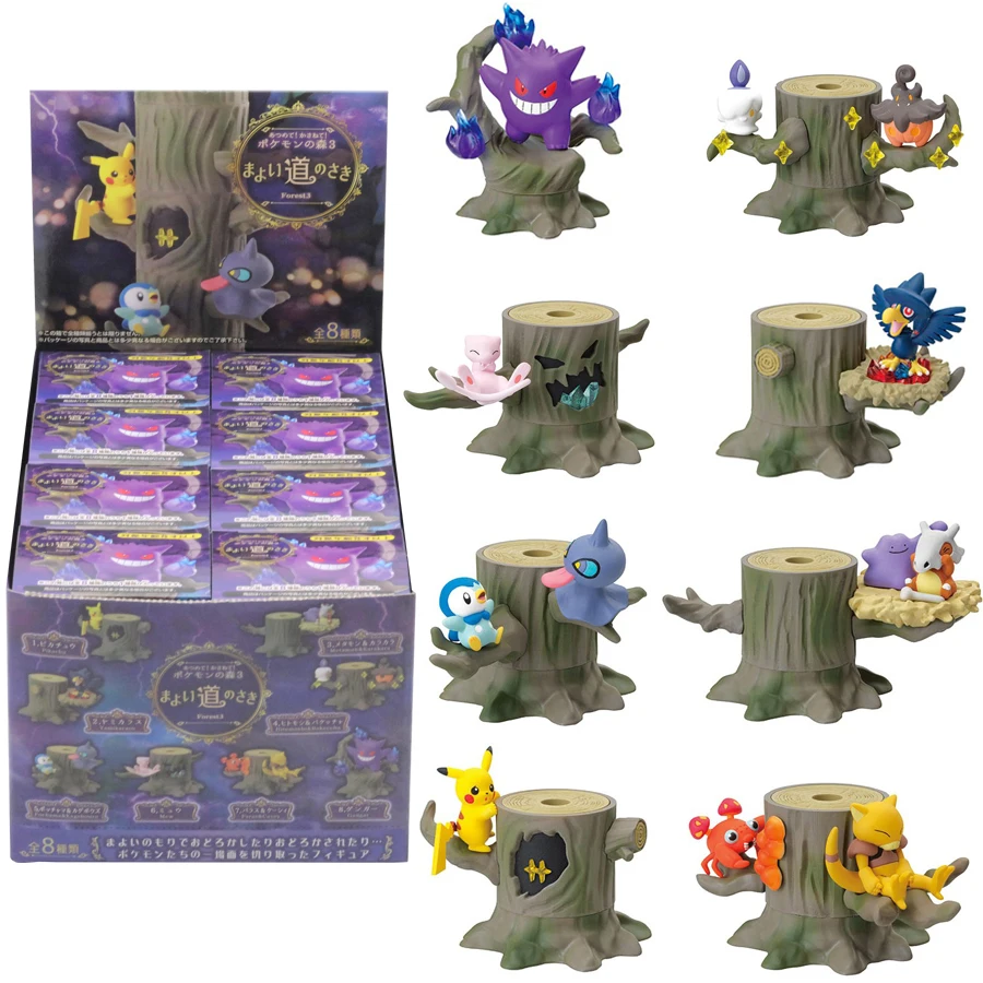 Pokemon Forest Figure Vol.3 Gengar Mew Ditto Cubone Litwick Pumpkaboo Paras Abra Piplup Shuppet Murkrow 8 pz/set