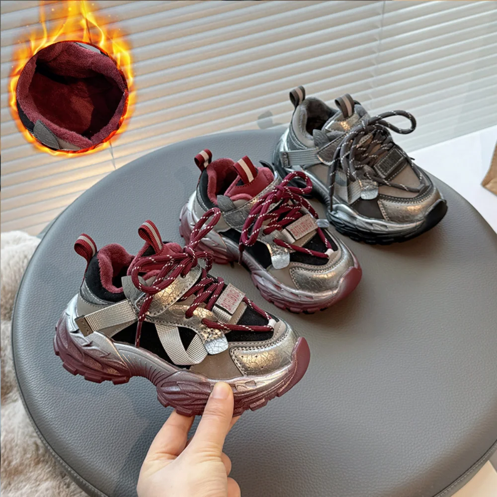 

Soft Children's Sneakers, Fashion Sports Warm Casual Kids Shoes Boys Girls, Comfortable Breathable Fashion Kids Flat Shoe Winter
