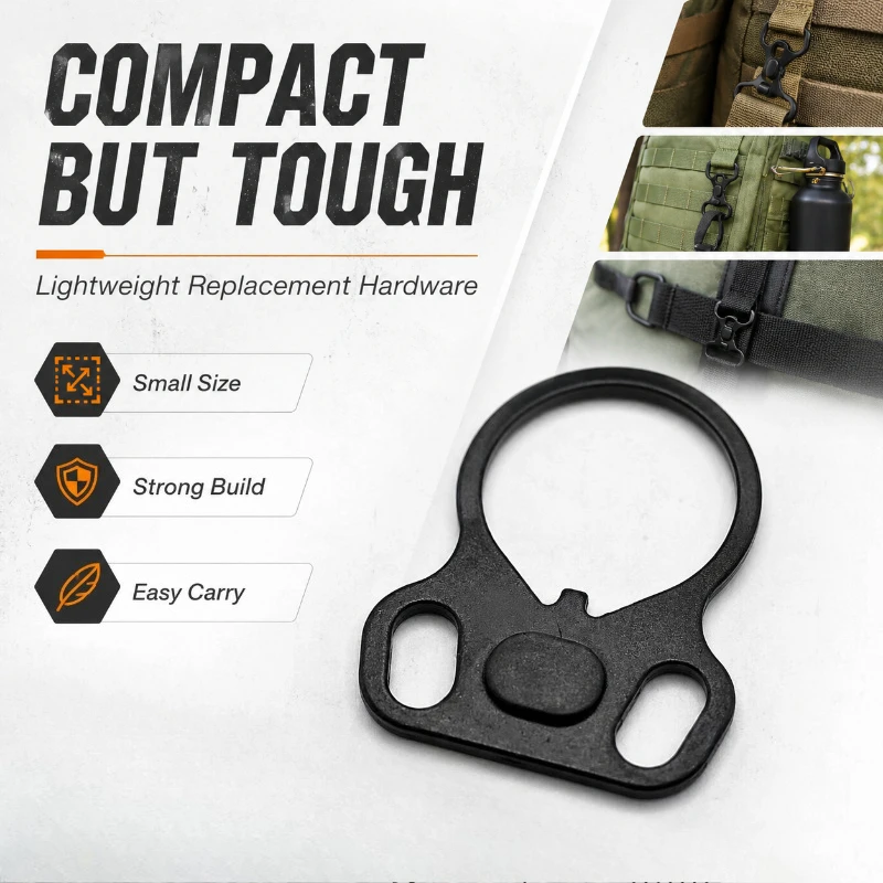 High‑Strength Alloy Hanging Loop Buckle Quick‑Detach Design Black Sand Color Outdoor Replacement Connect Hardware Parts