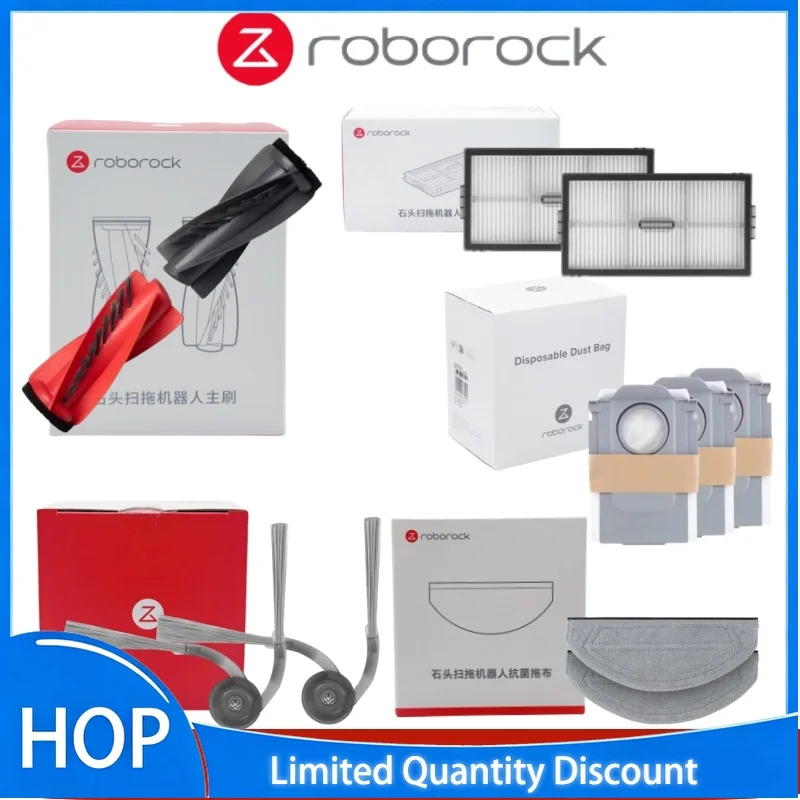 New Optional Original Roborock Saros 20 Sonic Accessories Hepa Filter Main / Side Brush Mop Dust Bag For S10 MaxV Ultra Spare