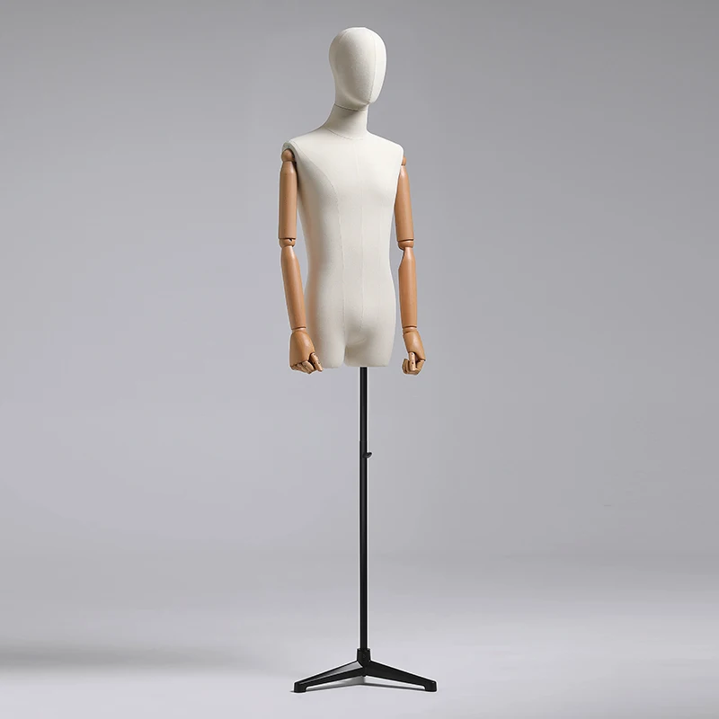 High-Quality Fashionable Dummy Model Male Half-Body Mannequin with Iron Base For Window Wedding Clothing Display