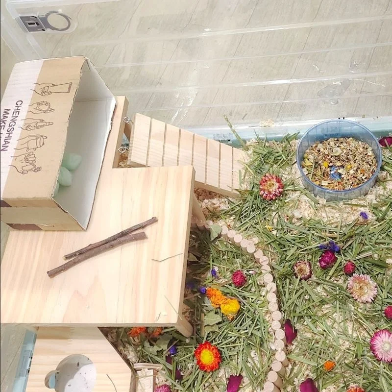 Hamster Wooden Play Platform Ladder Small Animal Climbing Stair Jumping Shelf Cage Toy for Dwarf Hamster Mice