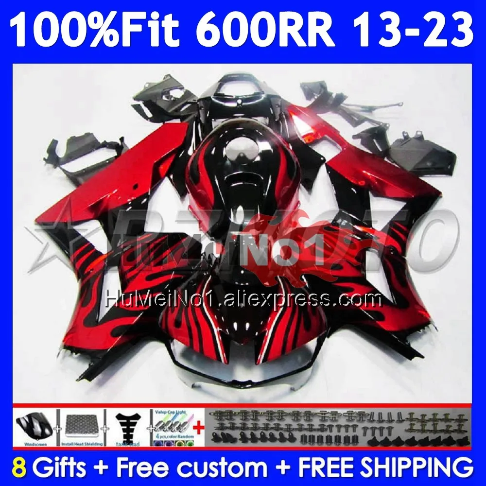 Body For HONDA CBR600 CBR 600RR 600 RR CC Red flames 13 2014 2015 2016 2017 2018 44No.83 CBR600RR F5 19 20 21 22 23 24 Fairing