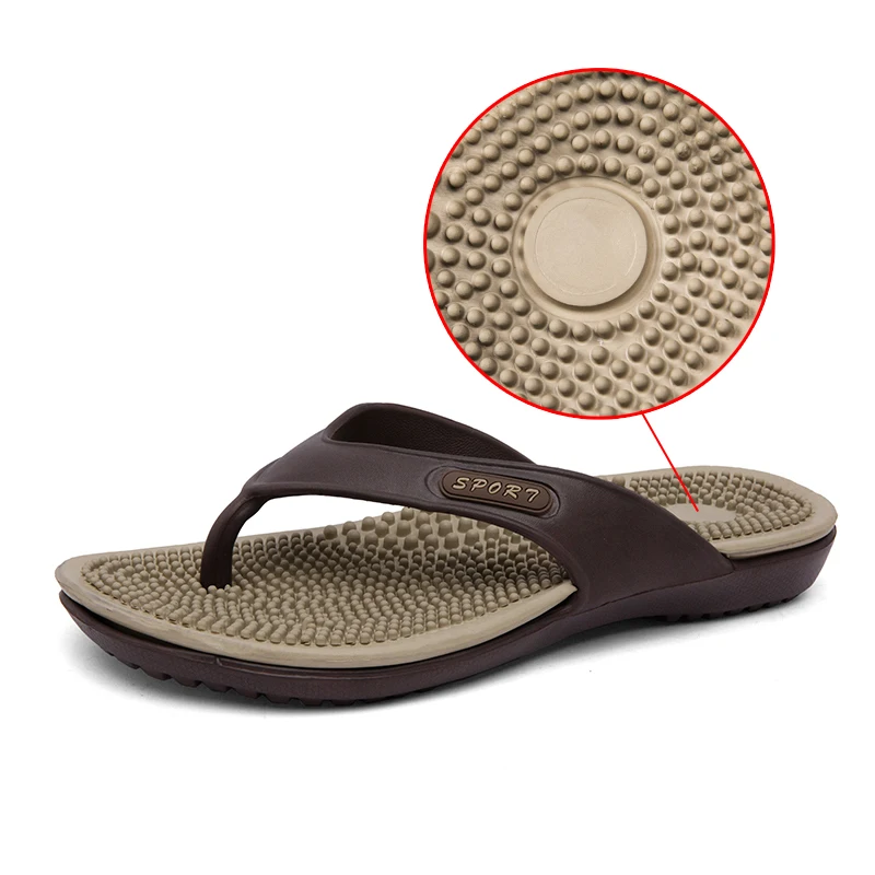 

Summer New Men's Flip Flops Massage Bottom Color Matching Plus Size Beach Slippers Outdoor Casual Lightweight Thong Slippers