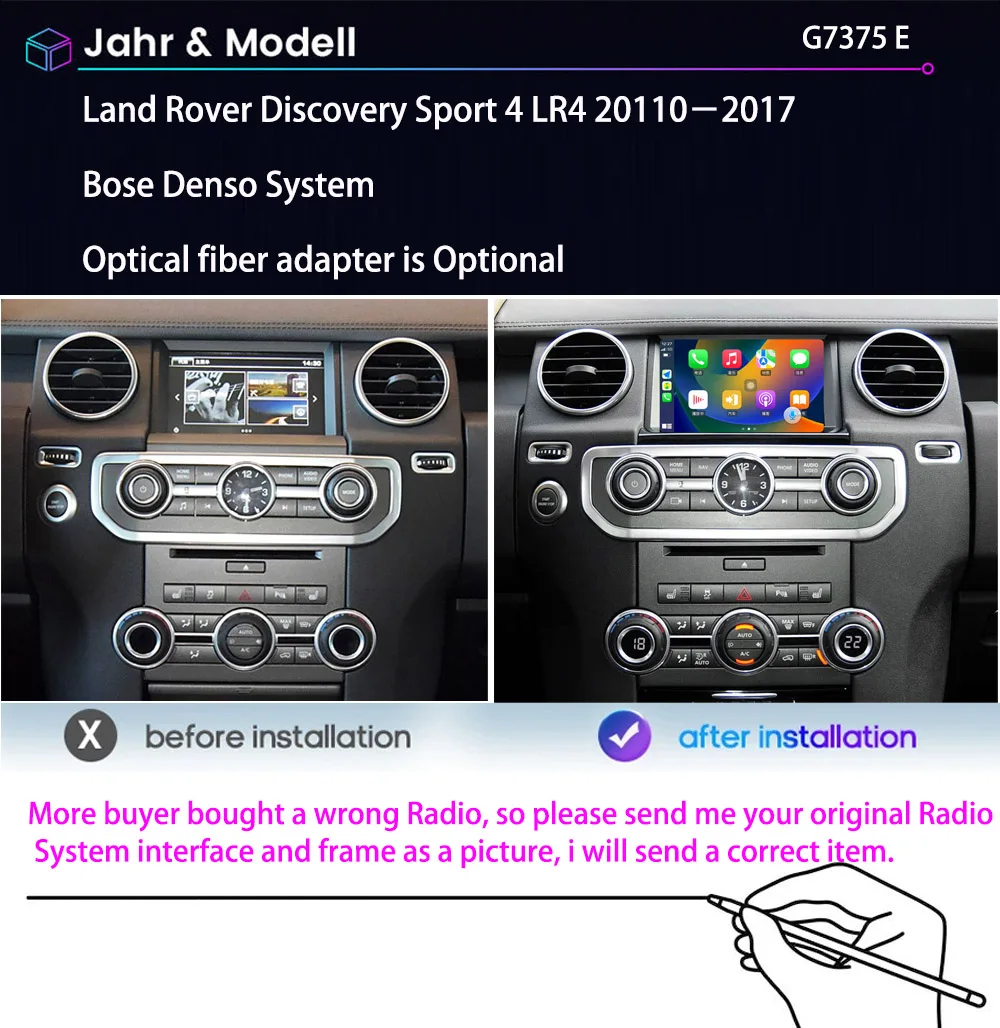 Bluetooth Carpaly GPS Android Auto Car radio Navigation +HD Reverse camera For Land Rover Discovery Sport 4 LR4 20110－2017 Bose
