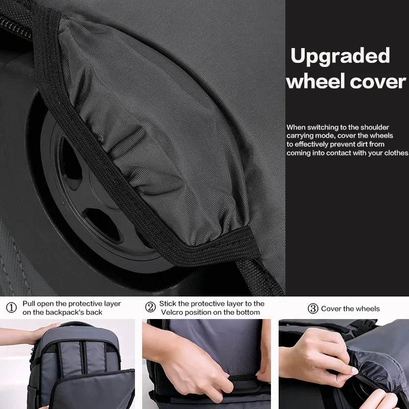 20L Carry On Rolling Backpack with Wheels Large Capacity Luggage Bag For Business Travel Daily Commute College Men Women Design