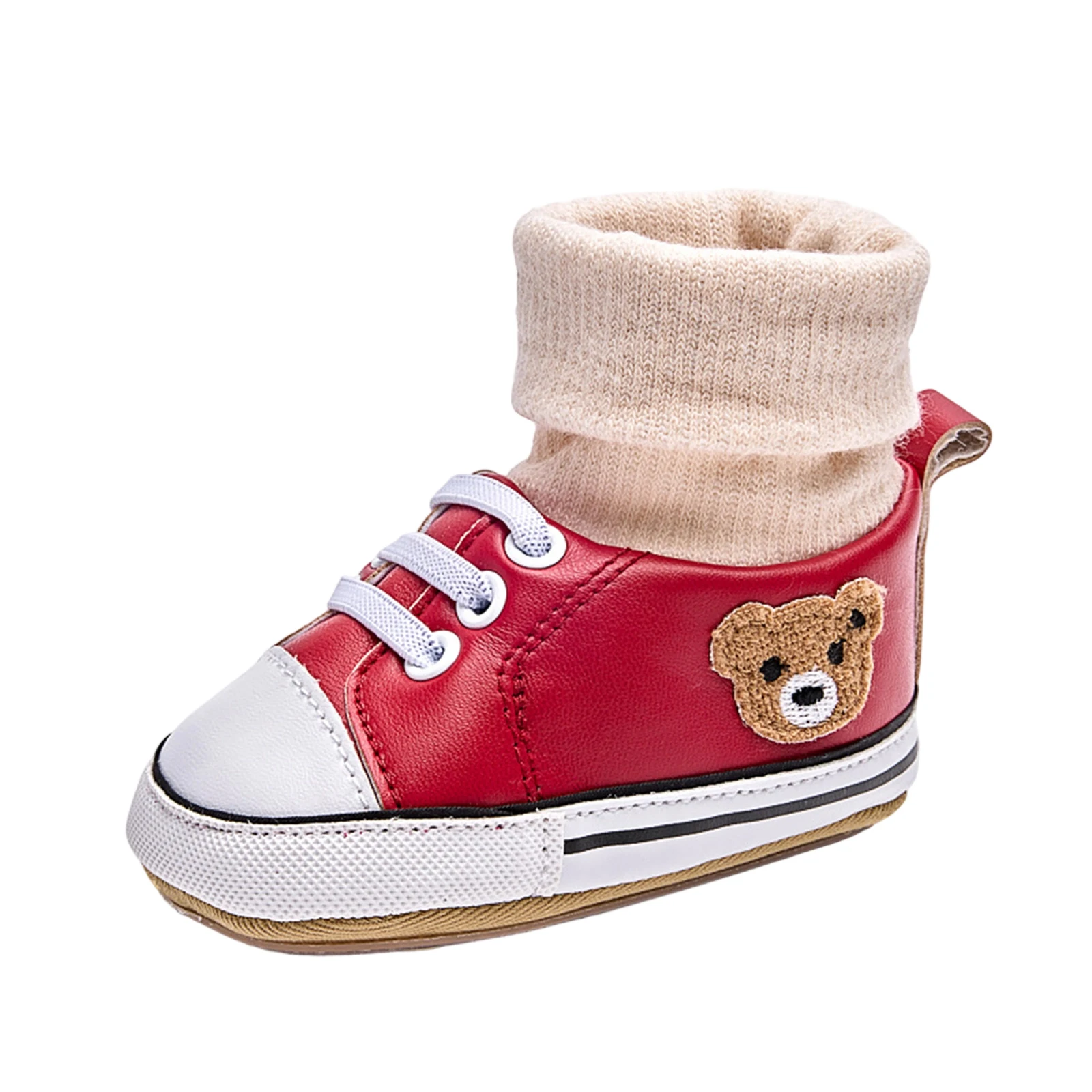 أحذية رائعة على شكل أرنب للخطوات الأولى مع نعل مضاد للانزلاق وقمصان علوية ناعمة عالية للأطفال الصغار أحذية رياضية لطيفة للربيع والخريف #1