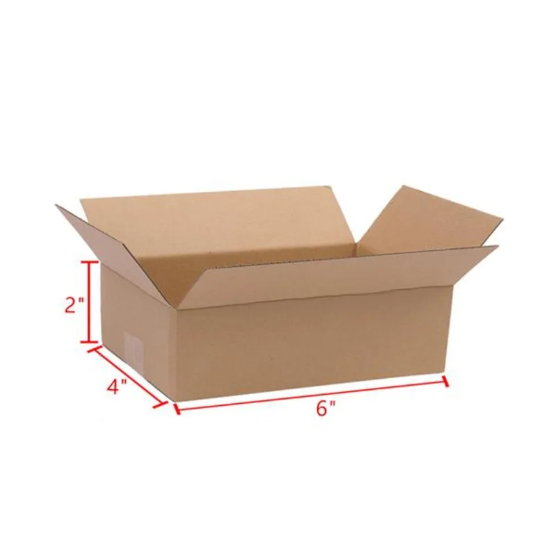 [materiaal] 100 gegolfde papieren verpakkingsdozen 6x4x2" (15,2 * 10,2 * 5,1 cm) Geel Vochtbestendig Stevig en lichtgewicht Waterdicht