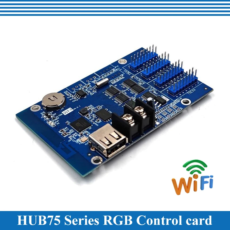 HD-WF4 Asynchronous 768W*128H Pixels 4*HUB75 RGB Seven Color Small LED Display WIFI Control Card