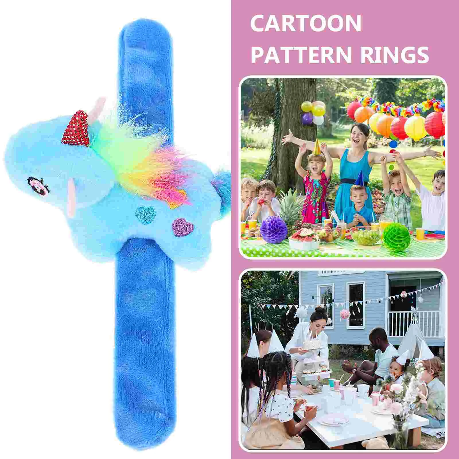 Hug The Ring Animal Slap Wrist Bracelets Kids Toys Watch Cartoon Interesting Plush Printing Bands Lightweight Baby