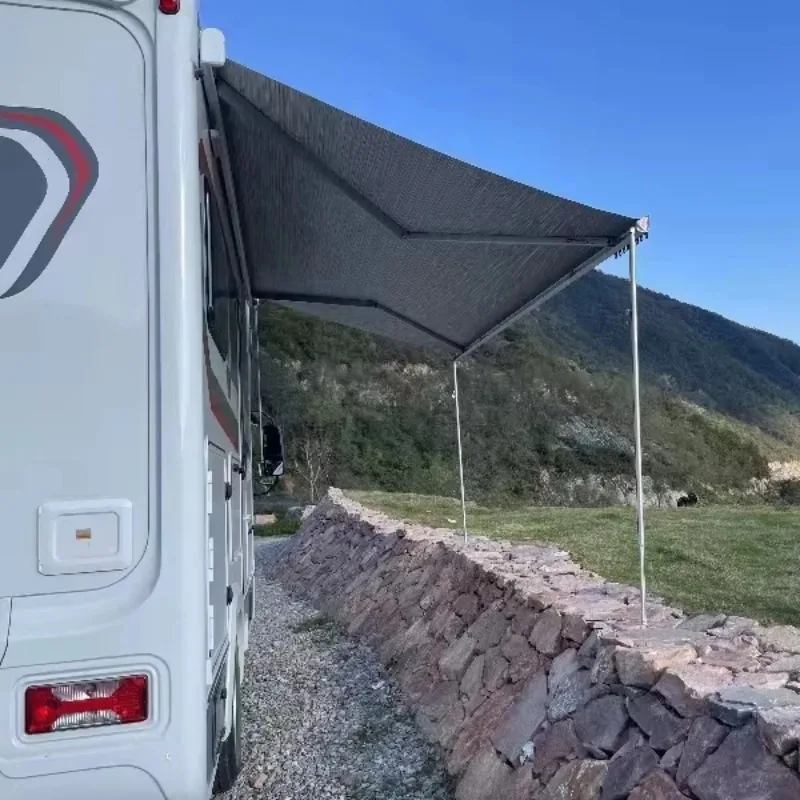 Caravan Accessories Customizable RV Awning Thickening Aluminum Alloy Frame UV Waterproof Retractable Motorhome Awning
