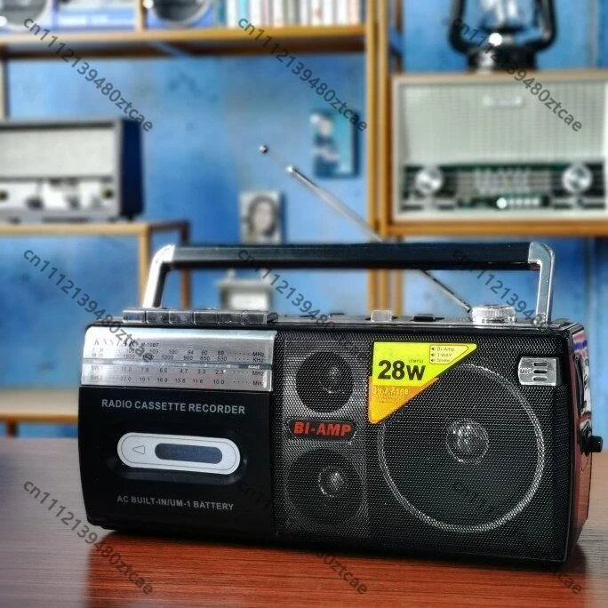 Vintage Cassette Recorder Radio Bluetooth Card Audio Speaker Retro Home Tape Player