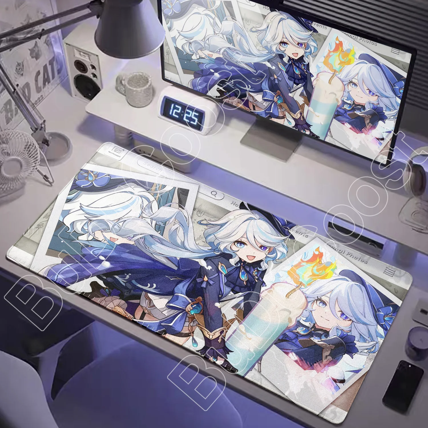 

New Genshin Impact Desk Mat Anime Gaming Kawaii Furina Gaming Mouse Pad Locking Edge 1000x500mm Playmat Office Keyboard Mousepad