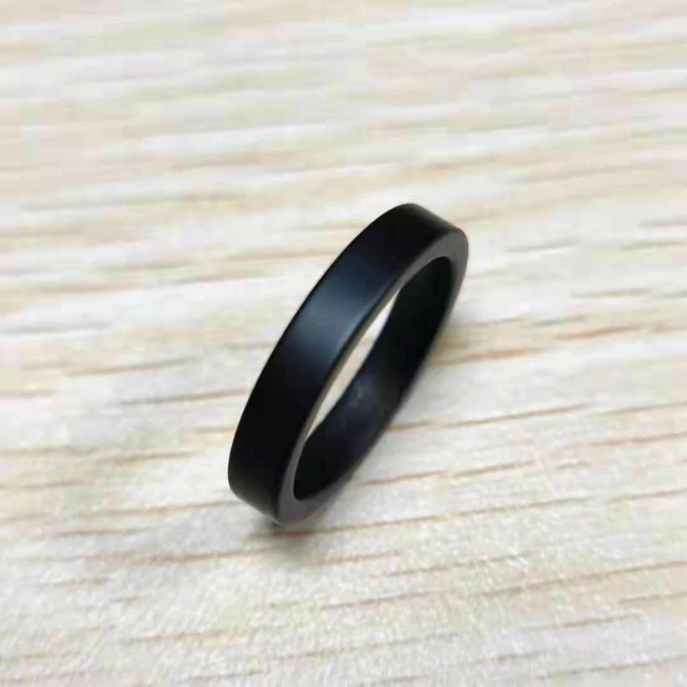 Small Qty Wholesale 4mm Matte Black Ceramic Ring for Men Minimalist Essential Band Trendy Mens Stacking Jewelry  Accessories