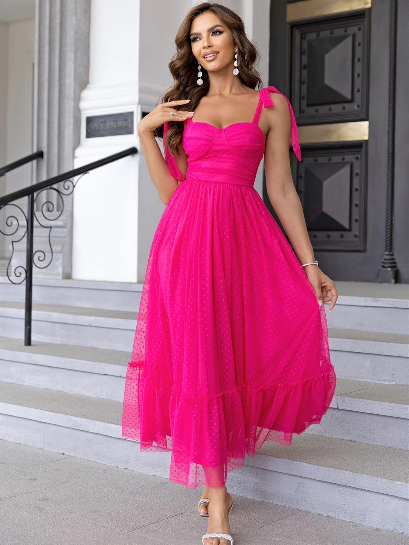 Sexy rückenfreies Mesh-Maxi-Slip-Sommerkleid für Damen, 2025, elegante lange Abschlussball-Abendkleider, luxuriöses Gaze-Geburtstagsparty-Kleid, Vestido