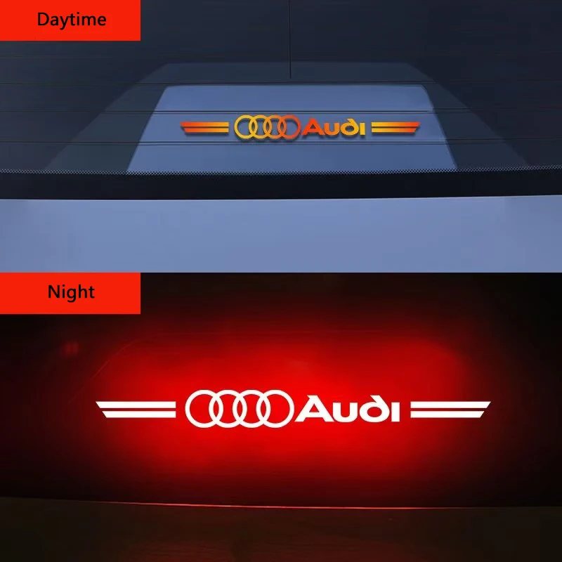 1pcs PVC Car Quattro RS S-line Logo Brake Light Projection Board Sticker Emblem Accessories For Audi A6L 2012-2021 Car Styling