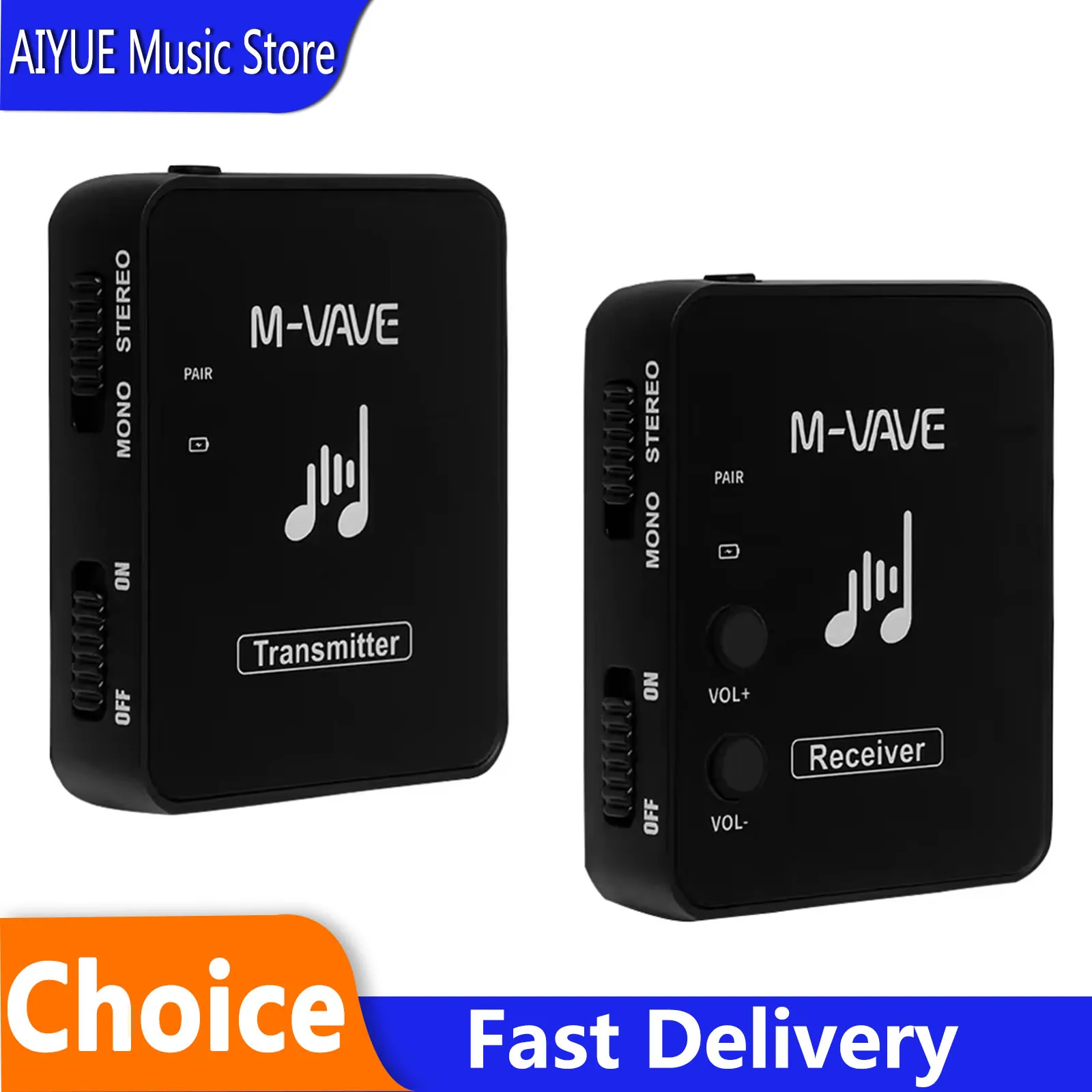 M-VAVE Wireless Earphone Monitor M8 Rechargeable Transmitter Receiver Streaming System Musical For Mono Stereo Phone Records