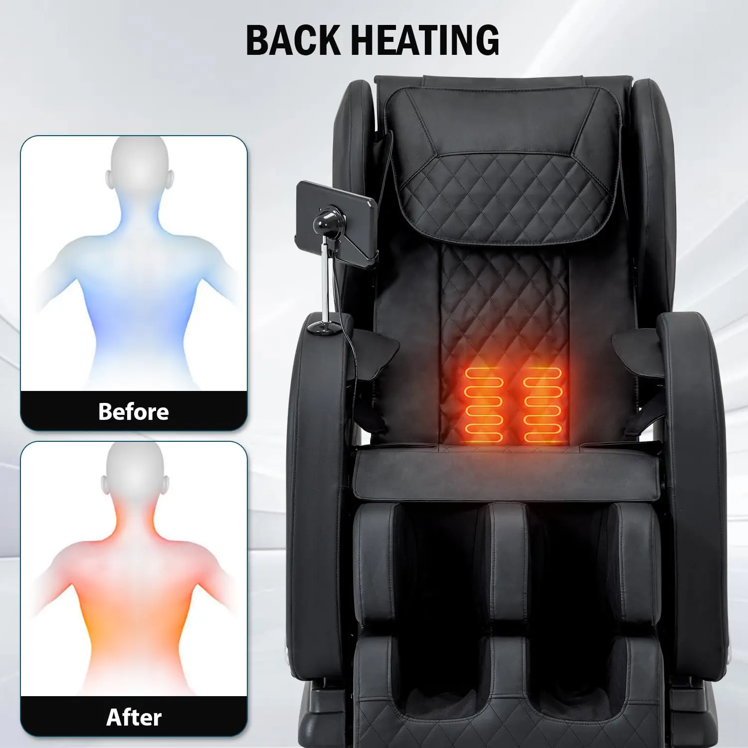 Full Body Zero Gravity Massage Chair with 8 Fixed Massage Rollers Air Pressure Heating Therapy for Muscle Pain Relief Home Use C