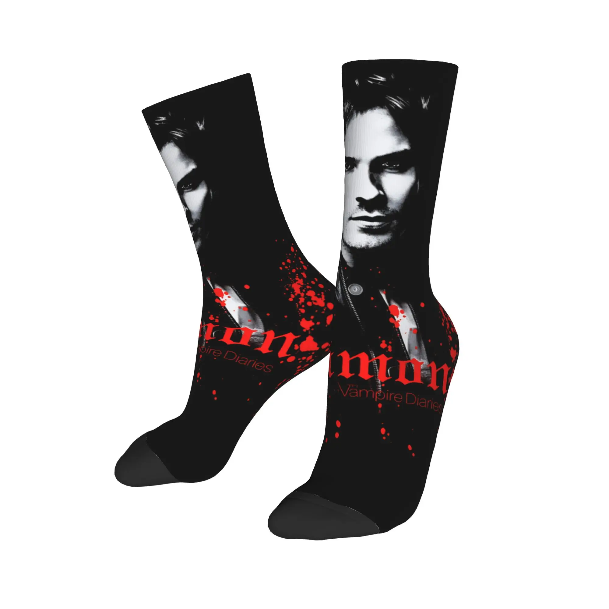 Hiver chaud Cool hommes femmes Damon Salvatore chaussettes Vampire Diaries chaussettes antidérapantes